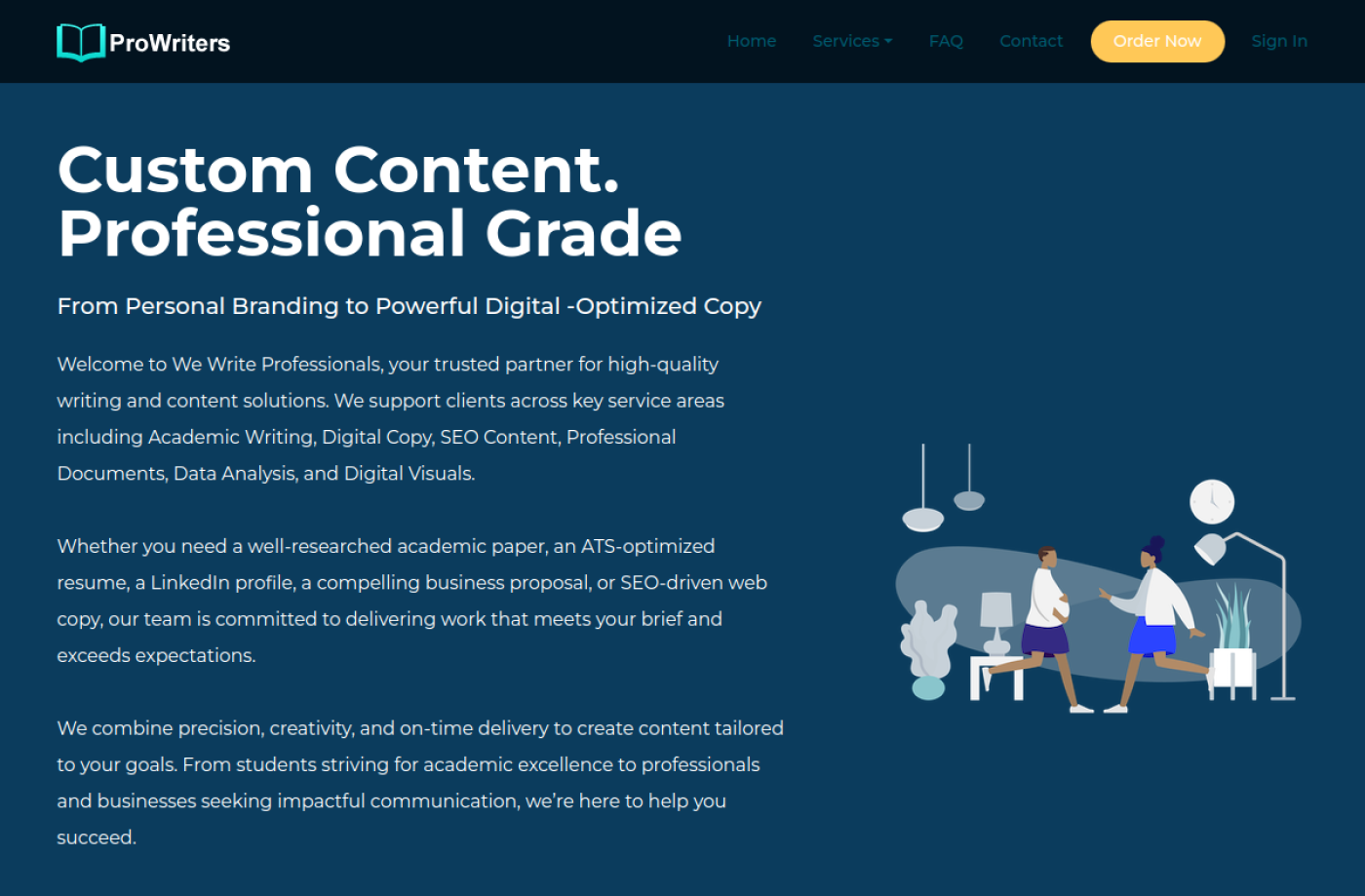 We Write Pros interface preview