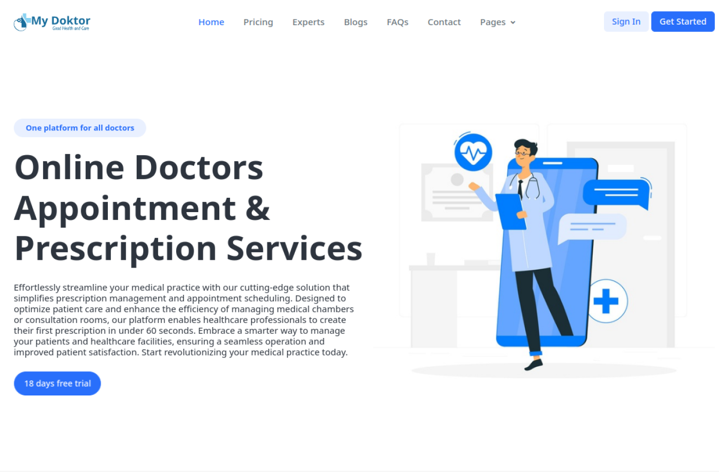 Online Doctors Appointment interface preview